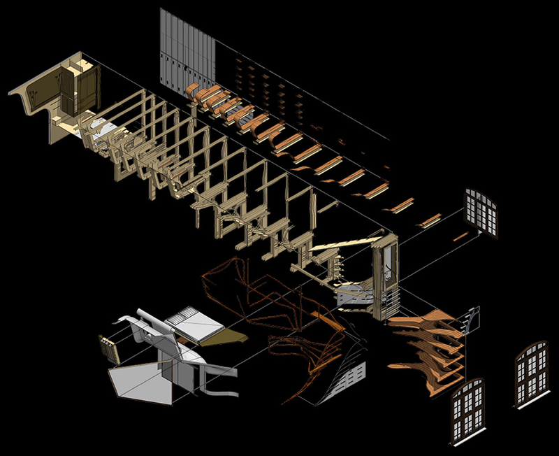 Illustration for article titled Bendy Wooden Room Snaps Together Like Tetris, Takes Over House